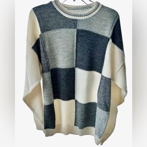 Vintage Bachrach Black and White Patchwork Sweater